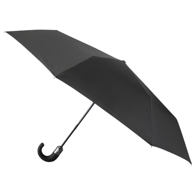 totes® Auto Open / Close Crook Handle Black Umbrella (3 Section)